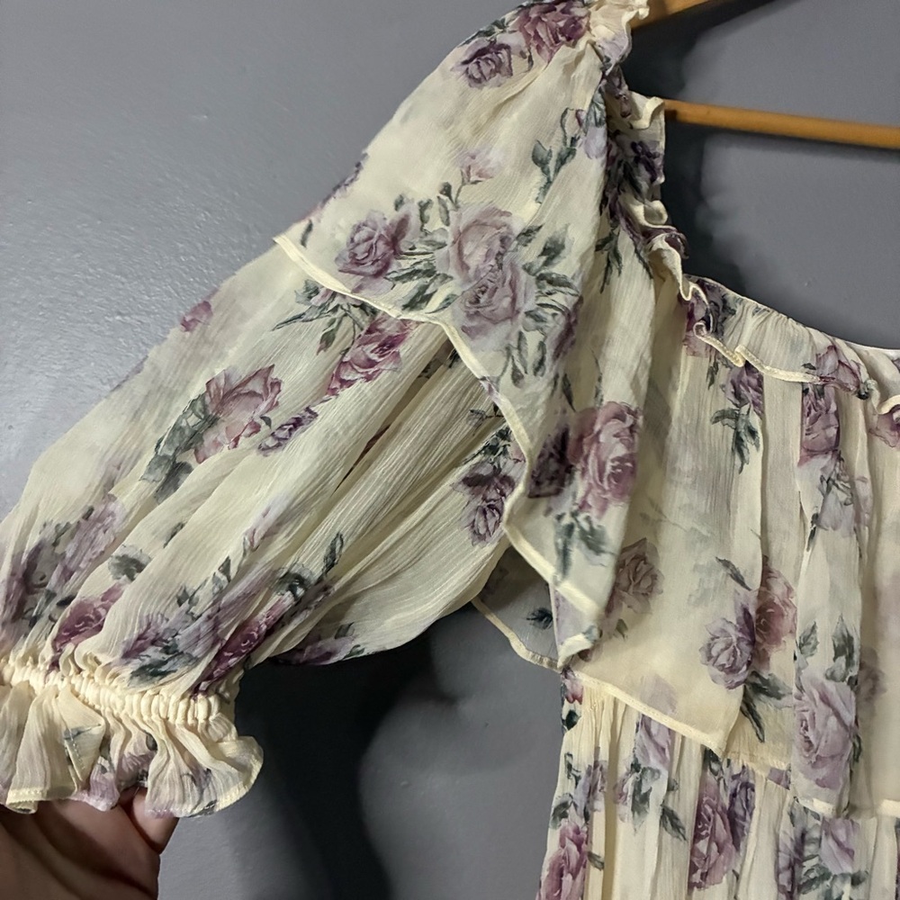 LOVESHACKFANCY Tara dress in Dream cottagecore coquette whimsy silk P/XS 2 - Picture 5 of 12